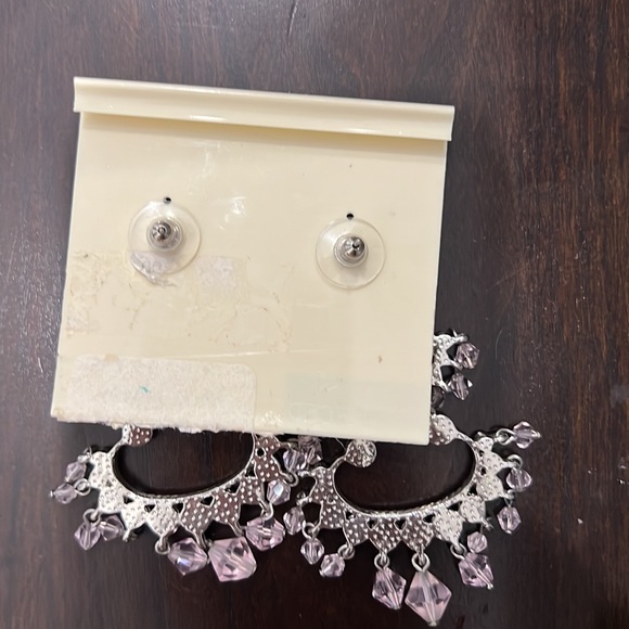 Women’s Faux Jewlery - Carol Dauplaiss Pink Rhinestone Earrings - Picture 3 of 3